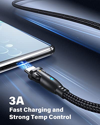 AUFU USB C Cable 6ft [2-Pack], USB A to Type C Charger Cable 3.1A Fast Charge 180 Degree Type C Charging Cord 6 Foot, Nylon Braided USB C Fast Charging Power Cord for Samsung Galaxy S9 A10 Note 9