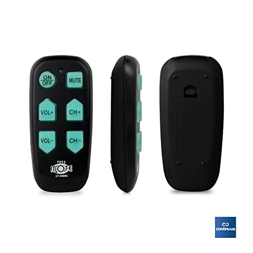 Universal Big Button TV Remote - DT-R08B EasyMote | Backlit, Easy Use, Smart, Learning Television & Cable Box Controller, Perfect for Assisted Living Elderly Care. Black TV Remote Control