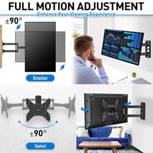 MOUNTUP UL Listed TV Monitor Wall Mount Swivel and Tilt for Most 14-42 Inch LED LCD Flat Curved TVs, Full Motion TV Wall Mount TV Bracket with Articulating Arm, Max VESA 200x200mm up to 33lbs, MU0029