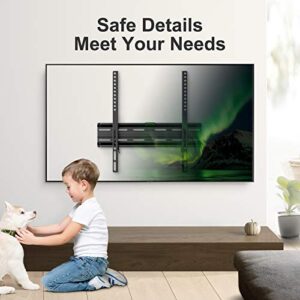 TV Wall Mount, TV Wall Mount Bracket Low Profile Fits Most 26-55 Inch LED LCD OLED Flat Curved Screen TV with 16 Inch Studs VESA 400x400mm, Holds up to 99 lbs, Black