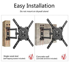 Suptek TV Wall Mount Swivel and Tilt Full Motion for Most 23 to 55 inch TV Mount up to 55lbs max VESA 400x400mm (A1+)