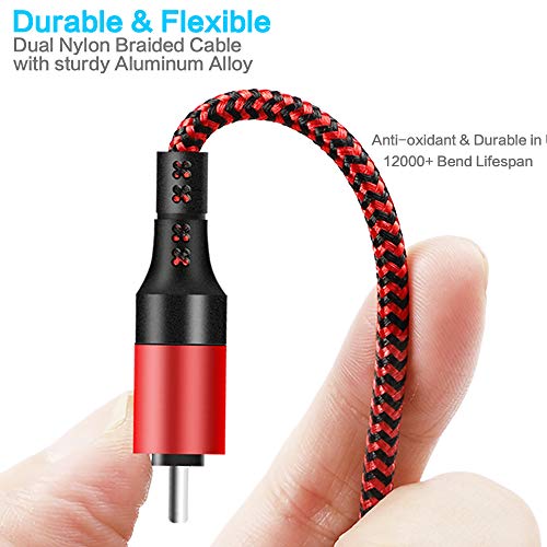 LHJRY 6 in 1 Multi Charging Cable 3Pack 4ft Multiple Charge Cord USB A/C to Phone USB C Micro USB Connector Charging Cord Compatible with Cell Phones Tablets and More - (Red,Black,Blue)