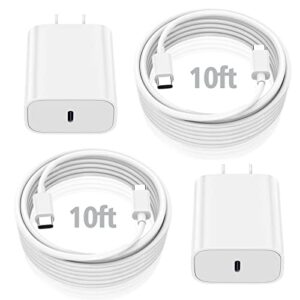 10ft ipad charger cord, 20w usb c fast charger with long charging cable for ipad pro 12.9 6th/5th/4th/3rd, 11 inch 4th/3rd/2nd/1st, ipad 10th generation, ipad air 5th/4th generation, ipad mini 6