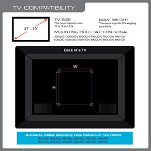 QualGear QG-TM-002-BLK 37-Inch to 70-Inch Universal Ultra Slim Low Profile Fixed Wall Mount LED TVs, Black