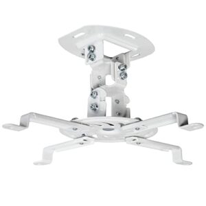 vivo universal adjustable ceiling projector mount for regular and mini projectors with extending arms, white, mount-vp01w