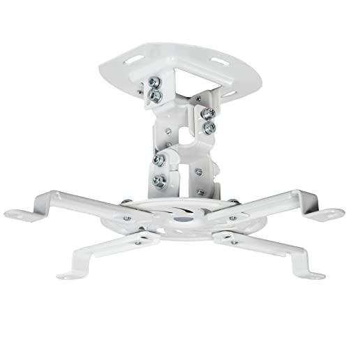 VIVO Universal Adjustable Ceiling Projector Mount for Regular and Mini Projectors with Extending Arms, White, MOUNT-VP01W