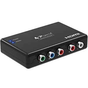 Portta Component to HDMI Converter, Portta YPbPr Component RGB + R/L Audio to HDMI Converter v1.3 Support 1080P 24bit 2 Channel Audio LPCM for HDTV PS3 PS4 HDVD Player Wii Xbox and More (Component to HDMI)