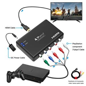 Portta Component to HDMI Converter, Portta YPbPr Component RGB + R/L Audio to HDMI Converter v1.3 Support 1080P 24bit 2 Channel Audio LPCM for HDTV PS3 PS4 HDVD Player Wii Xbox and More (Component to HDMI)