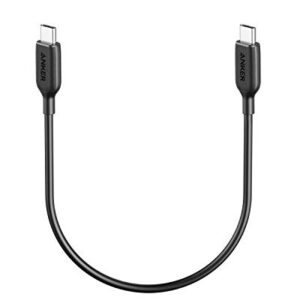 Anker USB C Cable 60W, Powerline III USB-C to USB-C Cable 2.0 (1ft), USB C Charger Cable for MacBook Pro 2020, iPad Pro 2020, Switch, Samsung Galaxy S20 Plus S9 S8 Plus, Pixel, and More （Black）