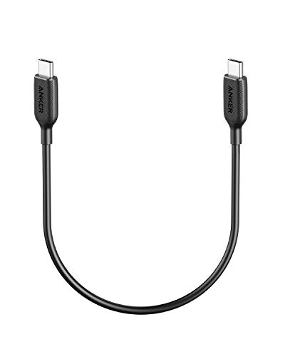 Anker USB C Cable 60W, Powerline III USB-C to USB-C Cable 2.0 (1ft), USB C Charger Cable for MacBook Pro 2020, iPad Pro 2020, Switch, Samsung Galaxy S20 Plus S9 S8 Plus, Pixel, and More （Black）