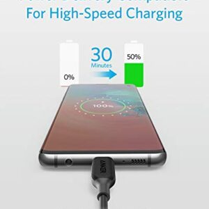 Anker USB C Cable 60W, Powerline III USB-C to USB-C Cable 2.0 (1ft), USB C Charger Cable for MacBook Pro 2020, iPad Pro 2020, Switch, Samsung Galaxy S20 Plus S9 S8 Plus, Pixel, and More （Black）