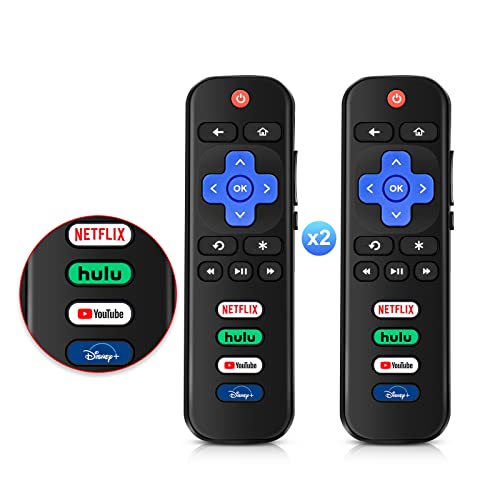 (Pack of 2) Replaced Remote Control for Roku TV, Compatible with TCL Roku/Hisense Roku/Element Roku/Insignia Roku/JVC Roku/Onn Roku/Philips Roku/RCA Roku/Sharp Roku/Westinghouse Roku Series Smart TVs