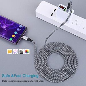 USB Type C Charger Cable, Besgoods 6-Pack 10ft USB C Cable Fast Charging Braided Type C Charger Cord for Galaxy Note 8 9 S8 S9 S10 A13 A12 A03s, Pixel - Black White Blue Green Purple Rose
