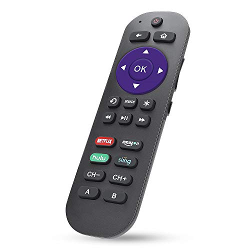 Gvirtue Universal Remote Control Fits for Roku Player 1 2 3 4 Premiere/+ Express/+ Ultra with 9 More Learning Keys Programmed to Control TV/Soundbar/Receiver