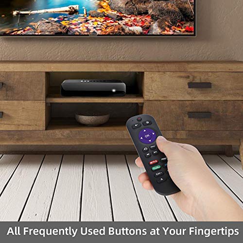 Gvirtue Universal Remote Control Fits for Roku Player 1 2 3 4 Premiere/+ Express/+ Ultra with 9 More Learning Keys Programmed to Control TV/Soundbar/Receiver