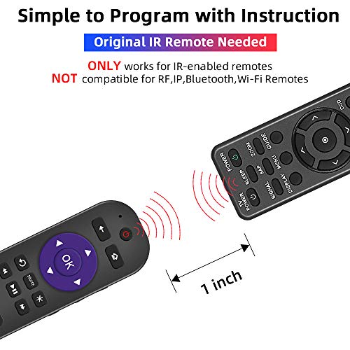 Gvirtue Universal Remote Control Fits for Roku Player 1 2 3 4 Premiere/+ Express/+ Ultra with 9 More Learning Keys Programmed to Control TV/Soundbar/Receiver