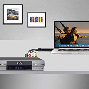 AIFUSI USB 2.0 Audio/Video Converter, VHS to Digital Converter, Video Capture Card VCR TV to DVD Converter for Mac, PC Support Windows 2000/10 / 8/7 / Vista/XP/Android