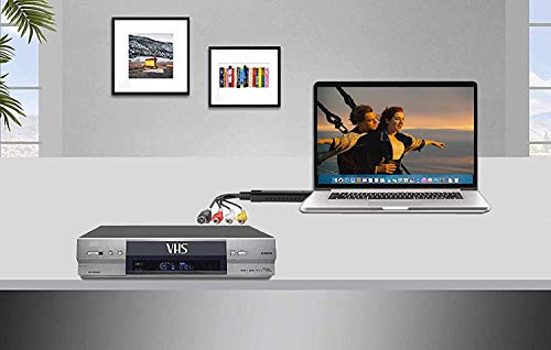 AIFUSI USB 2.0 Audio/Video Converter, VHS to Digital Converter, Video Capture Card VCR TV to DVD Converter for Mac, PC Support Windows 2000/10 / 8/7 / Vista/XP/Android