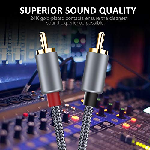 Goalfish RCA Cable, 2-Male to 2-Male RCA Audio Stereo Subwoofer Cable [2Pack,Hi-Fi Sound,Shielded] Auxiliary Audio Cord for Home Theater, HDTV, Amplifiers, Hi-Fi Systems,Speakers- 6 Feet, Top Series