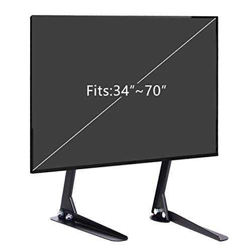 Universal TV Stand Table Top Base for 34 to 70 Inches LCD Flat Screen TV,Black