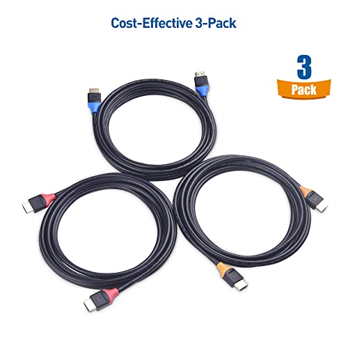 Cable Matters 3-Pack High Speed HDMI Cable 15 ft with 4K @60Hz, 2K @144Hz, FreeSync, G-SYNC and HDR Support for Gaming Monitor, PC, Apple TV, and More