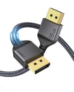 maxonar vesa certified displayport 2.1 cable, 16k displayport cable 2.0 supports 80gbps,16k@60hz, 10k@60hz, 8k@60hz, 4k@165hz, hdr, hdcp 2.2, 3d, arc for gaming monitor, tv, pc, laptop(6.6ft/ 2m)