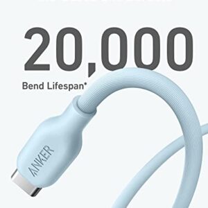 Anker 543 USB C to USB C Cable (140W 6ft), USB 2.0 Bio-Based Charging Cable for MacBook Pro 2020, iPad Pro 2020, iPad Air 4, Samsung Galaxy S21, and More (Misty Blue)