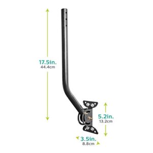 Philips Universal Adjustable TV Antenna Mount, Steel J-Mount for Attic Outdoor Roof Wall Installation, Weatherproof Mast Pole, Mounting Bracket and Hardware Included, Black, SDW1220/27