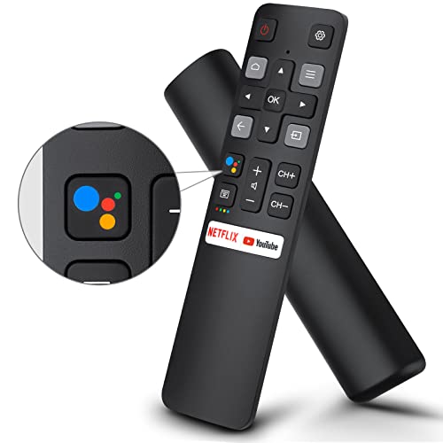 Voice Replacement for TCL-Android-TV-Remote,New Upgraded RC802V for TCL Smart TVs with Google Voice Function,with Netflix,YouTube Buttons