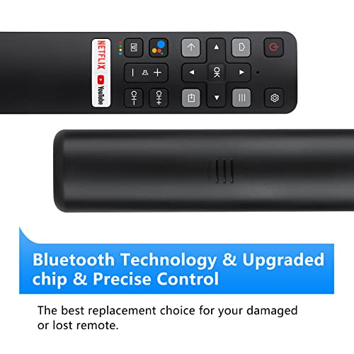 Voice Replacement for TCL-Android-TV-Remote,New Upgraded RC802V for TCL Smart TVs with Google Voice Function,with Netflix,YouTube Buttons