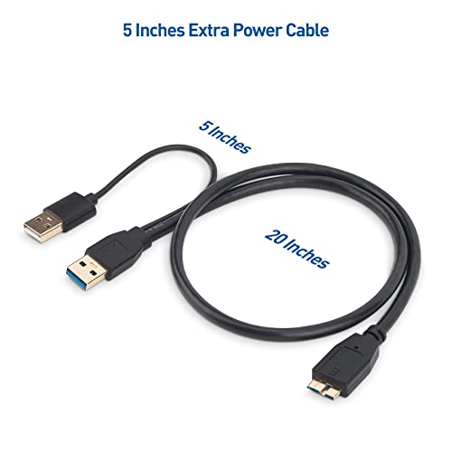 Cable Matters Micro USB 3.0 to USB Splitter Cable (USB Y-Cable, USB Y Cable) 20 Inches