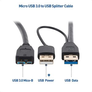 Cable Matters Micro USB 3.0 to USB Splitter Cable (USB Y-Cable, USB Y Cable) 20 Inches