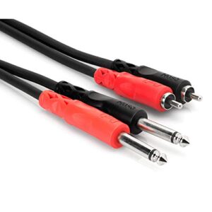 hosa cpr-202 dual 1/4″ ts to dual rca stereo interconnect cable, 2 meters