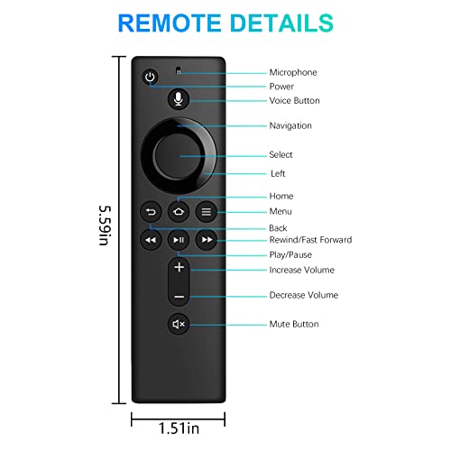 L5B83H Voice Replacement Remote Control (2nd Gen) Fit for Amazon Fire TV Stick 4K, 1st Gen Fire TV Cube, 2nd Gen Fire TV Cube, Fire TV Stick 2nd Gen(3rd Gen),Fire TV Stick Lite,Amazon Fire TV 3rd Gen