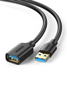 ugreen usb extender, usb 3.0 extension cable male to female usb cable high-speed data transfer compatible with webcam, gamepad, usb keyboard, mouse, flash drive, hard drive, oculus vr, xbox 3 ft