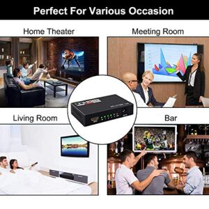 HDMI Splitter 1 in 4 Out -4K Hdmi Splitter 1x4 Ports v1.4 Powered 4K/2K Full Ultra HD 1080p US Adapter 3D Support