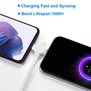 Multi Fast Charging Cable 2Pack Retractable Charger Cable 3.3ft 3-in-1 USB Charge Cord with Lightning/Type C/Micro USB Ports for iPhone/Samsung Galaxy/Huawei/LG/OnePlus/Google/Nokia