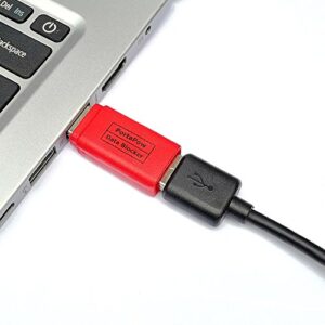 PortaPow USB Data Blocker (Red 2 Pack) - Protect Against Juice Jacking