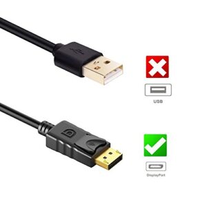 Anbear DisplayPort to HDMI Adapter, Display Port to HDMI Cable(Male to Female) for DisplayPort Enabled Desktops and Laptops Connect to HDMI Displays (1, Black)