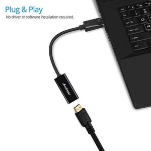 Anbear DisplayPort to HDMI Adapter, Display Port to HDMI Cable(Male to Female) for DisplayPort Enabled Desktops and Laptops Connect to HDMI Displays (1, Black)