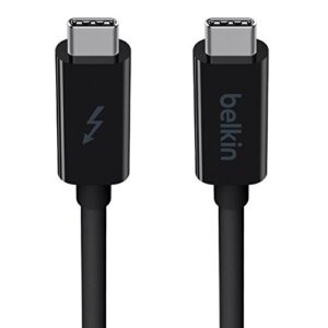 belkin thunderbolt 3 usb c to usb c 3.3ft/1m long data transfer power cable with 20 gbps data transfer speed & up to 10 gbps for usb3.1 devices – supporting thunderbolt, 4k & ultra hd display (black)