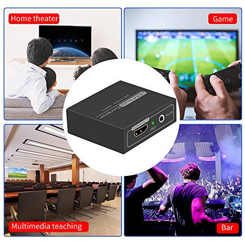 HDMI Audio Extractor,4K HDMI to HDMI with Audio 3.5mm AUX Stereo and L/R RCA Audio Out,HDMI Audio Converter Adapter Splitter Support 4K 1080P 3D Compatable for PS3 Xbox Fire Stick.