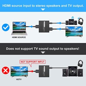 HDMI Audio Extractor,4K HDMI to HDMI with Audio 3.5mm AUX Stereo and L/R RCA Audio Out,HDMI Audio Converter Adapter Splitter Support 4K 1080P 3D Compatable for PS3 Xbox Fire Stick.