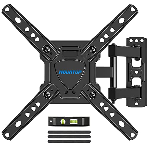 MOUNTUP Full Motion TV Wall Mount for 26-50 Inch TV, Wall Mount TV Bracket Max VESA 300x300mm, Swivel Tilt Extension Level Adjustment for LED LCD Flat Curved TVs Up to 55 LBS