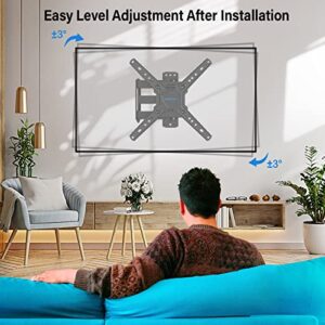 MOUNTUP Full Motion TV Wall Mount for 26-50 Inch TV, Wall Mount TV Bracket Max VESA 300x300mm, Swivel Tilt Extension Level Adjustment for LED LCD Flat Curved TVs Up to 55 LBS