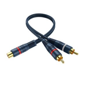 DteeDck RCA Splitter 1 Female to 2 Male 2 Pack, RCA Y Splitter RCA Audio Video Cable Splitter Adapter Dark Blue