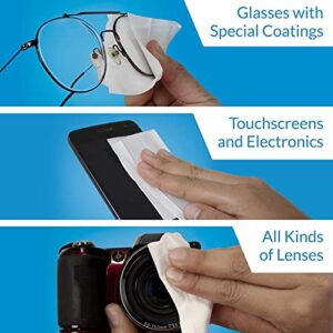 iCloth Lens Cleaning Wipes [5 x 3.5 Inches - 100 Wipes] Safe for All Screens, Electronics & Glasses. Streak & Lint Free, Individually Wrapped, 1 Wipe Can Clean Camera, Smartphone, and Pair of Glasses