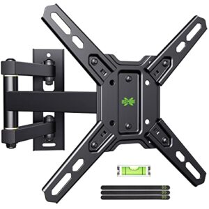 usx mount full motion tv monitor wall mount for most 13-42 inch flat curved screen tvs & monitors up to 55lbs, single stud tv mount bracket articulating arms swivel tilt extension, max vesa 200x200mm