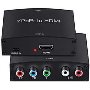 component to hdmi adapter, ypbpr to hdmi coverter + r/l, newcare component 5rca rgb to hdmi converter adapter, supports 1080p video audio converter adapter for dvd psp to hdtv monitor