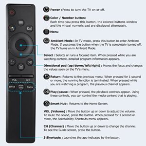 Universal Replacement for Samsung-Smart-TV-Remote, New Upgrade Infrared for Samsung Remote Control, with Netflix,Prime Video,Hulu Buttons